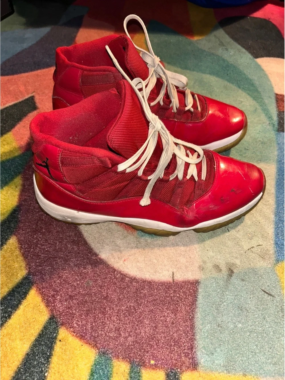 Men's Red Jordan 11 Retro Sneakers